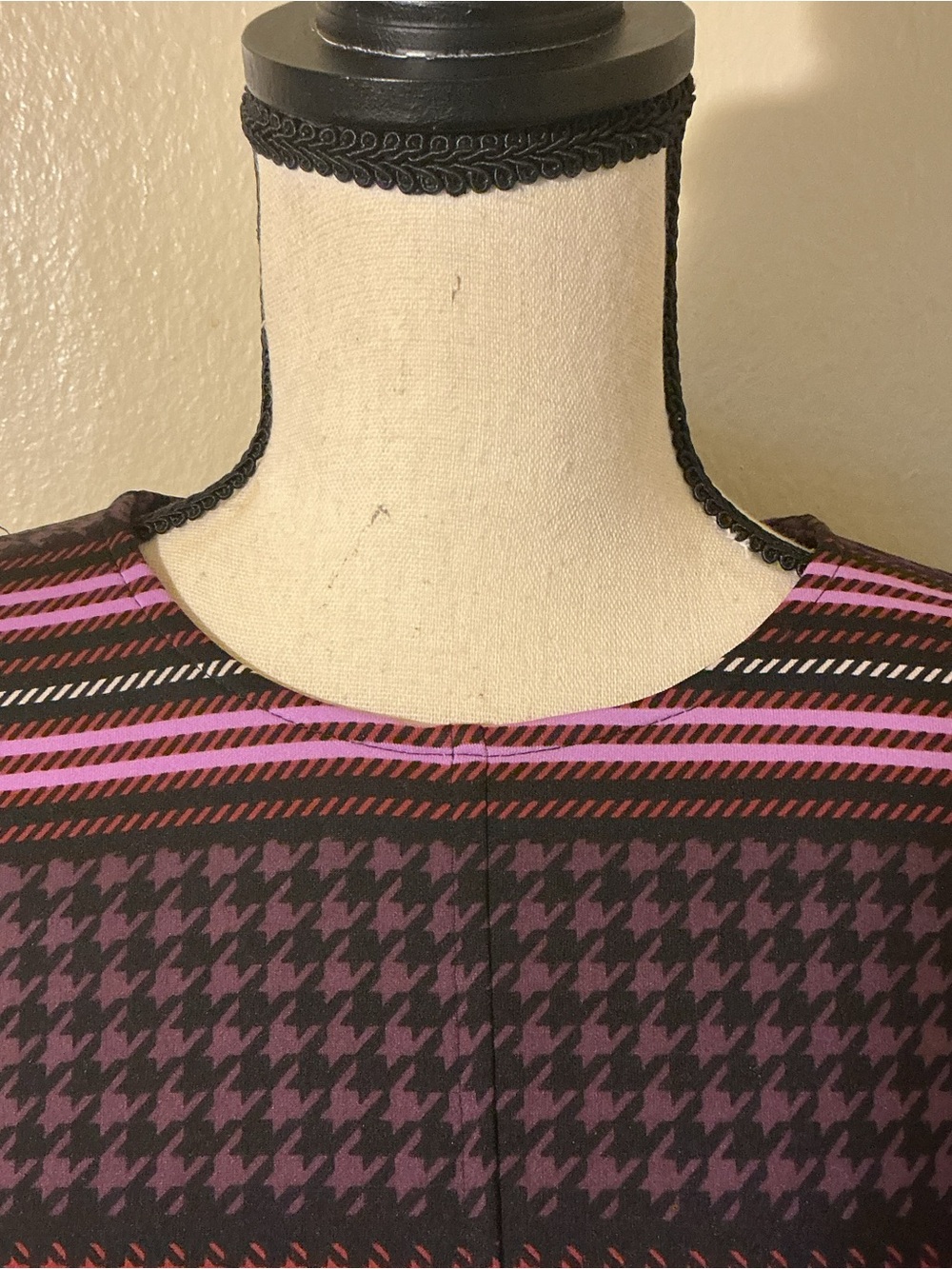 Donna Morgan NWT Size 16 Multicolor Plaid Stripe Long Sleeve Dress - Picture 9 of 11